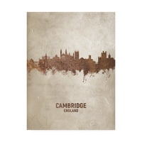 סימן מסחרי אמנות 'קיימברידג' אנגליה חלודה סקייליין ' אמנות בד על ידי מייקל טומפסט