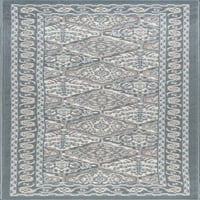 שטיח מסורתי אפור מזרחי, רץ מקורה שמנת קל לניקוי