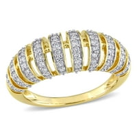 Miabella's Carat T.W. יהלום 14KT טבעת רב שורות זהב צהוב