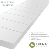 עבודת טחנה של EKENA 15 W 46 H True Fit PVC SLAT SLAT SLAT מודרני תריסים קבועים קבועים, Ocean Swell