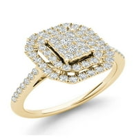 Imperial 1 2ct TDW Diamond 10k אשכול זהב צהוב טבעת אירוסין
