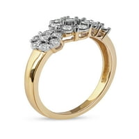 Imperial 10K זהב צהוב 1 6CT טבעת אופנה לנשים אשכול יהלומים