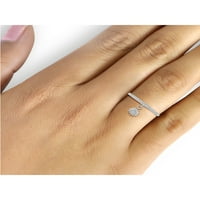 טבעות יהלומים של תכשיטנים לנשים - תכשיטי טבעת יהלומים לבנים של קראט - להקות כסף סטרלינג לנשים - טבעת מאת