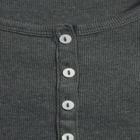 TIME ו- TRU חולצת טריקו הנלי מצולעת עם שרוולים קצרים