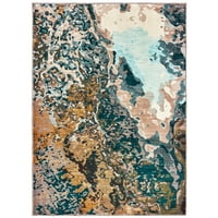 שטיח אזור מופשט עכשווי של Eloisa, Gold Gold 2, 2 '3'