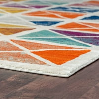 עכשווי אזור שטיח גיאומטרי רב צבע סלון קל נקי