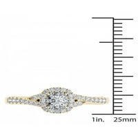 Imperial 5 8ct TDW Diamond 14K טבעת אירוסין הילה זהב צהוב