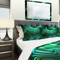 עיצוב 'אמרלד אנרגיה ירוק, מופשט' מערכה מודרנית ועכשווית שמיכה