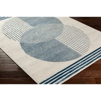 אמנותי אורגים פלורנסה גיאומטרי אזור שטיח, כחול לבן, 9 '10 14'