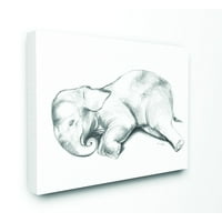 סטופל תעשיות חמוד פיל תינוק בעלי החיים ניטראלי אפור ציור עיצוב בד קיר אמנות על ידי דפני פולסלי