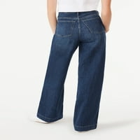 ג'ינס סופר-רחב סופר-רחב של הנשים, inseam 33 אינץ 'רגיל, בגדלים 0-18