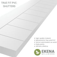 עבודת טחנה של EKENA 15 W 53 H FIT TRUE PVC SLAT אופקי ממוסגר סגנון מודרני תריסי הרכבה קבועים, סופת ברד