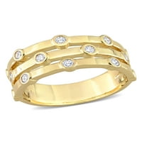 קראט T.W. נוצר יהלום 18KT טבעת ערימת כסף סטרלינג סטרלינג זהב צהוב