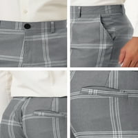 מציאות ייחודיות מכנסיים משובצים לגברים מזדמנים רזים מתאימים למכנסיים משובצים קדמיים